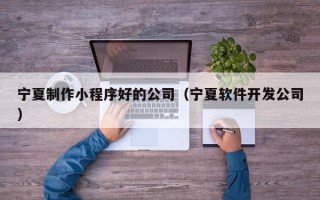 文昌宁夏制作小程序好的公司（宁夏软件开发公司）